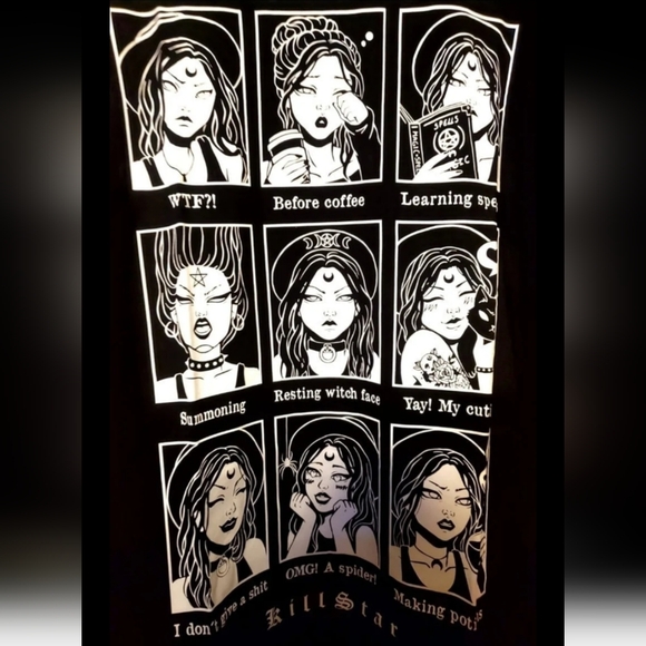 Killstar Witch Moods Gothic Top Hot Topic Dollskill Widow Sourpuss - Picture 2 of 2